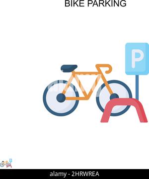 Fahrrad Parken einfache Vektor-Symbol. Illustration Symbol Design-Vorlage für Web mobile UI-Element. Stock Vektor