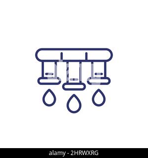 Bewässerungssystem, Symbol für Bewässerungslinie auf weiß Stock Vektor
