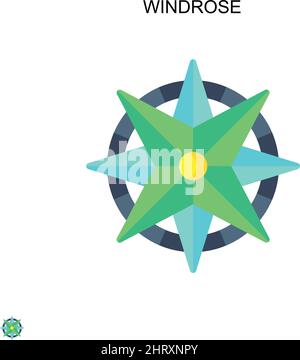 Windrose einfaches Vektor-Symbol. Illustration Symbol Design-Vorlage für Web mobile UI-Element. Stock Vektor