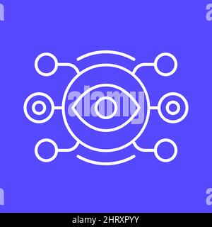Liniensymbol für Machine Vision oder visuelle Erkennung Stock Vektor
