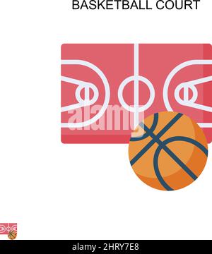 Basketball Court einfaches Vektor-Symbol. Illustration Symbol Design-Vorlage für Web mobile UI-Element. Stock Vektor