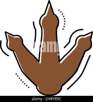 Dinosaurier Fußabdruck Farbe Symbol Vektor Illustration Stock Vektor
