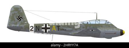 Messerschmitt Me 210A-1 (W.Nr. 039) des 8/ZG 1, Sizilien, November 1942 Stockfoto