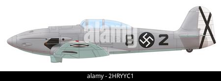 Prototyp Heinkel He 112 V9 (8○2) pilotiert von Kapitän Harro Harder, Spanien, Frühjahr 1938 Stockfoto