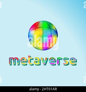 Text Metaverse bunte Globus Design Vektor. Stock Vektor