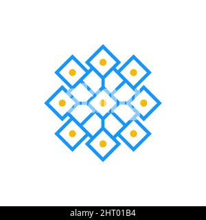 Liniensymbol quadratische Daten mit Punktdesign Vektordarstellung. Stock Vektor