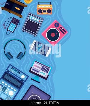 Musik-Player-Geräte Stock Vektor