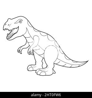 Malbuch für Kinder, Dinosaurier Tyrannosaurus. Vektor auf weißem Hintergrund isoliert Stock Vektor