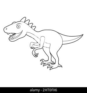 Malbuch für Kinder, niedlich Cartoon Dinosaurier. Vektor auf weißem Hintergrund isoliert Stock Vektor