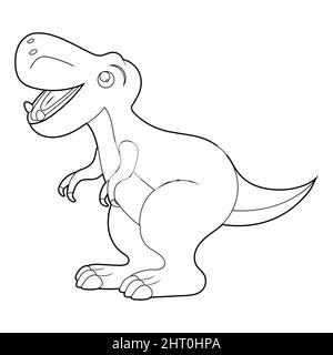 Malbuch für Kinder, Dinosaurier Baby tyrannosaurus. Vektor auf weißem Hintergrund isoliert. Stock Vektor