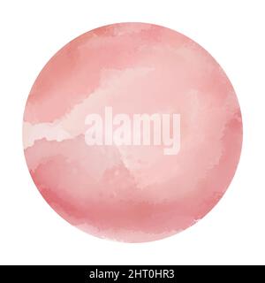 Runder Aquarellfleck mit wischigen Tropfen und Flecken, handbemaltes Element für Social-Media-Geschichten. Stock Vektor