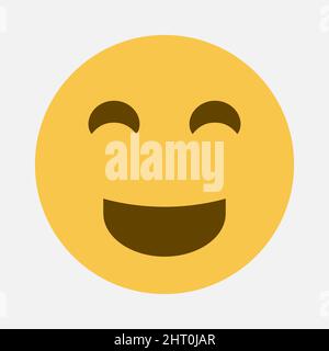 Niedliches lächelndes Emoji-Vektor-Symbol. Emoticon lächeln Stock Vektor