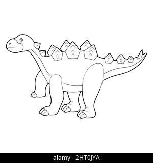 Malbuch für Kinder, Dinosaurier. Vektor auf weißem Hintergrund isoliert Stock Vektor