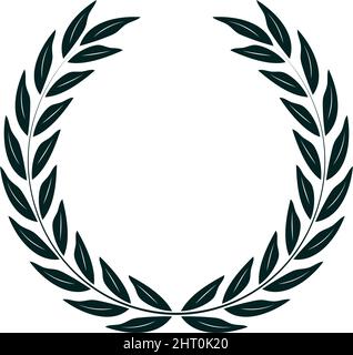 Laurel Ehrenkranz Vektor in schwarz auf weißem isoliertem Hintergrund. Eine richtig gestaltete Lorbeerkranz Illustration. Stock Vektor