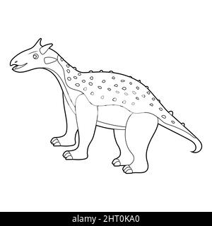 Malbuch für Kinder, niedlich Cartoon Dinosaurier. Vektor auf weißem Hintergrund isoliert Stock Vektor