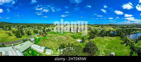 Schöner Panoramablick auf die ländliche Landschaft der Stadt Emmaville, NSW, Australien Stockfoto