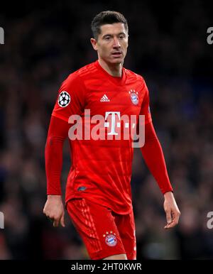 Aktenfoto vom 25-02-2020 von Robert Lewandowski aus Bayern München. Ausgabedatum: Samstag, 26. Februar 2022. Stockfoto