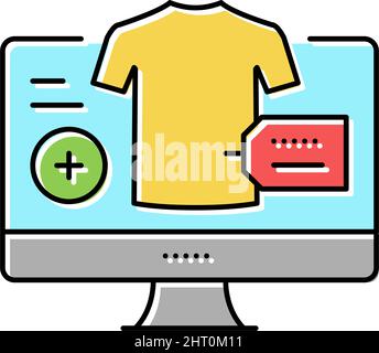 Kleidung Geschäft Abteilung Farbe Symbol Vektor Illustration Stock Vektor