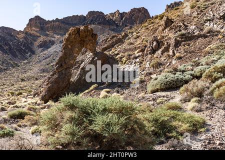 Zapato de la Reina, eine berühmte Felsformation im Teide Nationalpark, Teneriffa, Spanien Stockfoto