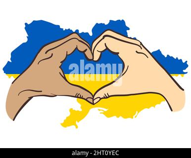 Sagen Sie Nein zum Krieg - russischer und ukrainischer Konflikt. Stock Vektor