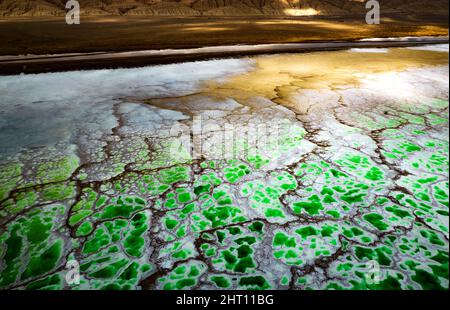 Luftaufnahme des Salzsees in Qinghai, China Stockfoto
