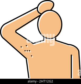 Achselhöhle Haar Laser Entfernung Farbe Symbol Vektor Illustration Stock Vektor