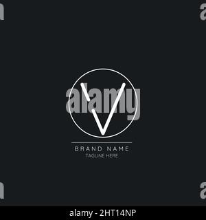 Symbol für das V-Logo mit minimalem Anfangsbuchstaben Stock Vektor