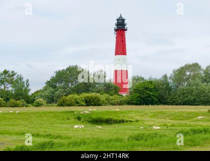 Leuchtturm auf einer Insel namens Pellworm in Nordfriesland, Deutschland Stockfoto