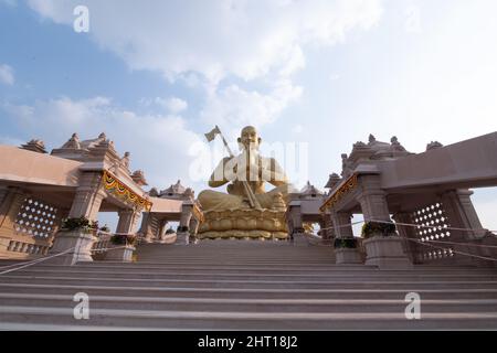 Ramanuja Statue, Statue of Equality, Muchintal, Hyderabad, Telengana, Indien. Stockfoto