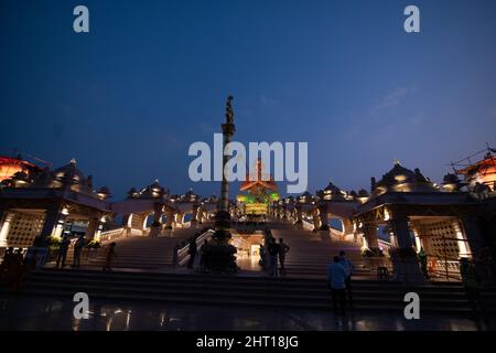 Ramanuja Statue, Statue of Equality, Muchintal, Hyderabad, Telengana, Indien. Stockfoto