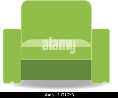 Sessel grün bunte Cartoon Illustration Vektor. Komfortable Lounge für Innenarchitektur isoliert auf weißem Hintergrund. Stock Vektor