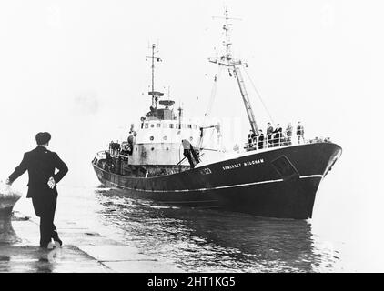 Die Somerset Maughan, die hier nach einer Reise zu den isländischen Fischgründen das St Andrews Dock, Hull, zurückkehrte. 16.. Juni 1966 Stockfoto