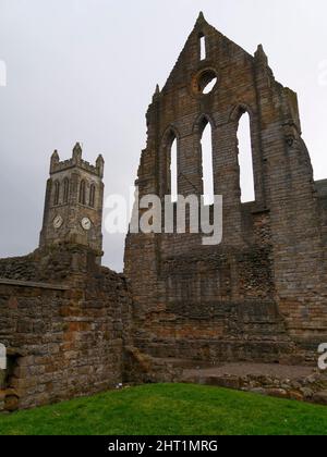 Überreste der Kilwinning Abbey, Kilwinning, North Ayrshire, Schottland, Großbritannien Stockfoto