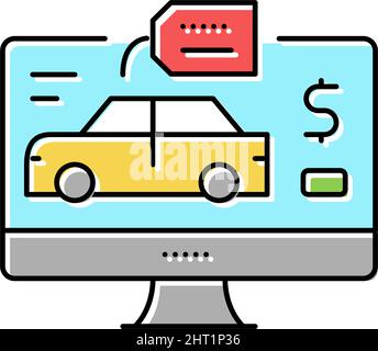 Auto Shop Abteilung Farbe Symbol Vektor Illustration Stock Vektor