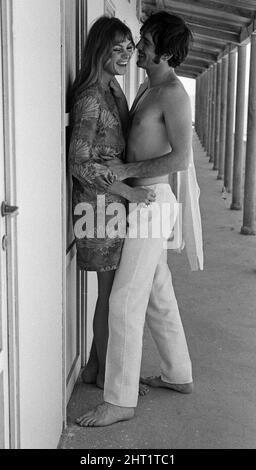 Jean Shrimpton und Terence Stamp in Italien. August 1966. Stockfoto