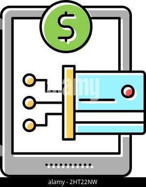 Digital Technology Shop Abteilung Farbe Symbol Vektor Illustration Stock Vektor