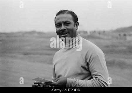 Golftourmanent im Royal Birkdale. Südafrikanischer Golfer Sewsunker Sewgolum. 31.. August 1966. Stockfoto