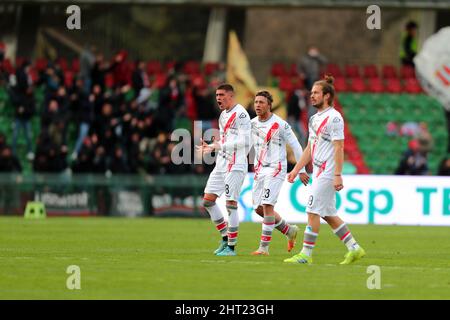 Terni, Italien. 26. Feb, 2022. Jubel (Cremonese) während Ternana Calcio gegen US Cremonese, Italienisches Fußballspiel der Serie B in Terni, Italien, Februar 26 2022 Quelle: Independent Photo Agency/Alamy Live News Stockfoto