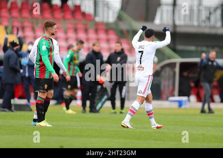 Terni, Italien. 26. Feb, 2022. Jubel (Cremonese) während Ternana Calcio gegen US Cremonese, Italienisches Fußballspiel der Serie B in Terni, Italien, Februar 26 2022 Quelle: Independent Photo Agency/Alamy Live News Stockfoto