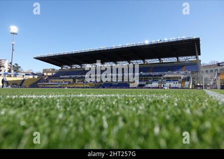 Parma, Italien. 26.. Februar 2022. Eine Genera-Ansicht des Stadions vor dem Spiel der Serie B zwischen Parma Calcio und Spal in Ennio Tardini am 26. Februar 2022 in Parma, Italien. Kredit: Unabhängige Fotoagentur/Alamy Live Nachrichten Stockfoto