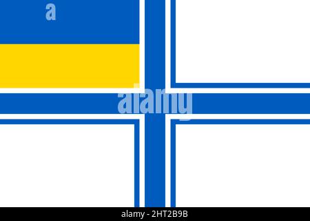 Flagge der Ukraine Flottenschild 3D Illustration Stockfoto