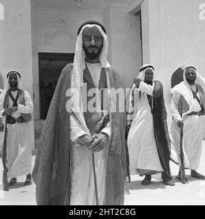 Scheich Shakhbut bin-Sultan Al Nahyan Herrscher des arabischen Staates Abu Dhabi. Juli 1965 Stockfoto