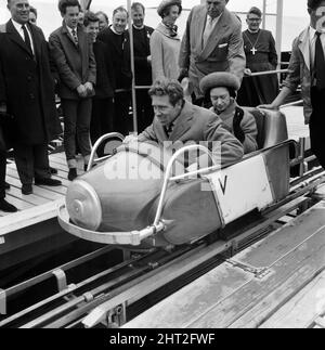 Prinzessin Margaret und Lord Snowdon im Butlins Holiday Camp. Minehead, Somerset. Mai 1965. Stockfoto