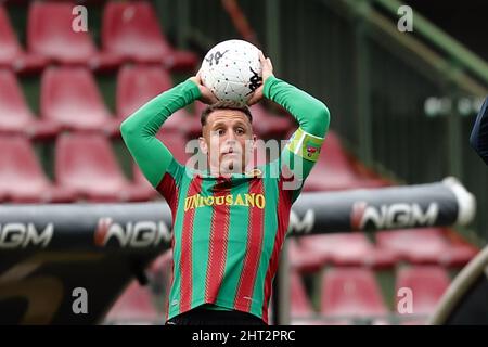 Terni, Italien. 26.. Februar 2022. Marino Defendi (Ternana) während Ternana Calcio vs US Cremonese, Italienisches Fußballspiel der Serie B in Terni, Italien, Februar 26 2022 Quelle: Independent Photo Agency/Alamy Live News Stockfoto