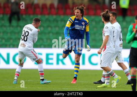 Terni, Italien. 26. Feb, 2022. Jubel (Cremonese) während Ternana Calcio gegen US Cremonese, Italienisches Fußballspiel der Serie B in Terni, Italien, Februar 26 2022 Quelle: Independent Photo Agency/Alamy Live News Stockfoto