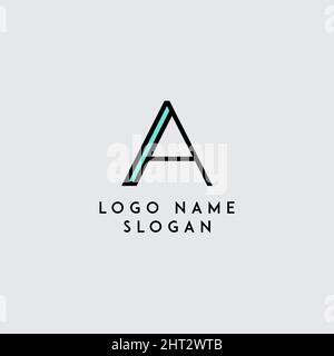 Farbenfroher, minimaler Anfangsbuchstabe, Ein Logo-Symbol Stock Vektor