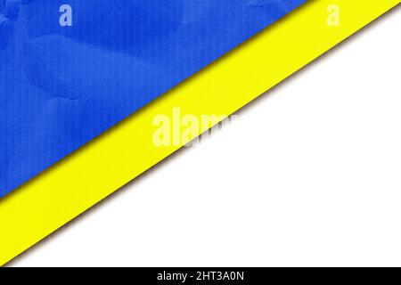 Flagge der Ukraine. Internationaler Protest, Stoppt den Krieg gegen die Ukraine. Rette die Ukraine vor Russland. Stockfoto