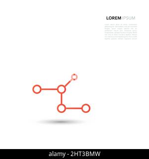 Netzwerkverbindung mit minimalem Design, Linie und Punkt Stock Vektor