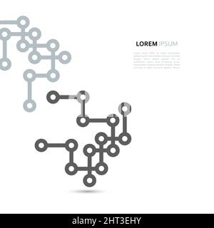 Netzwerkverbindung mit minimalem Design, Linie und Punkt Stock Vektor