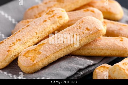 Italienische Tiramisu savoiardi Cookies. Süße Plätzchen. Stockfoto